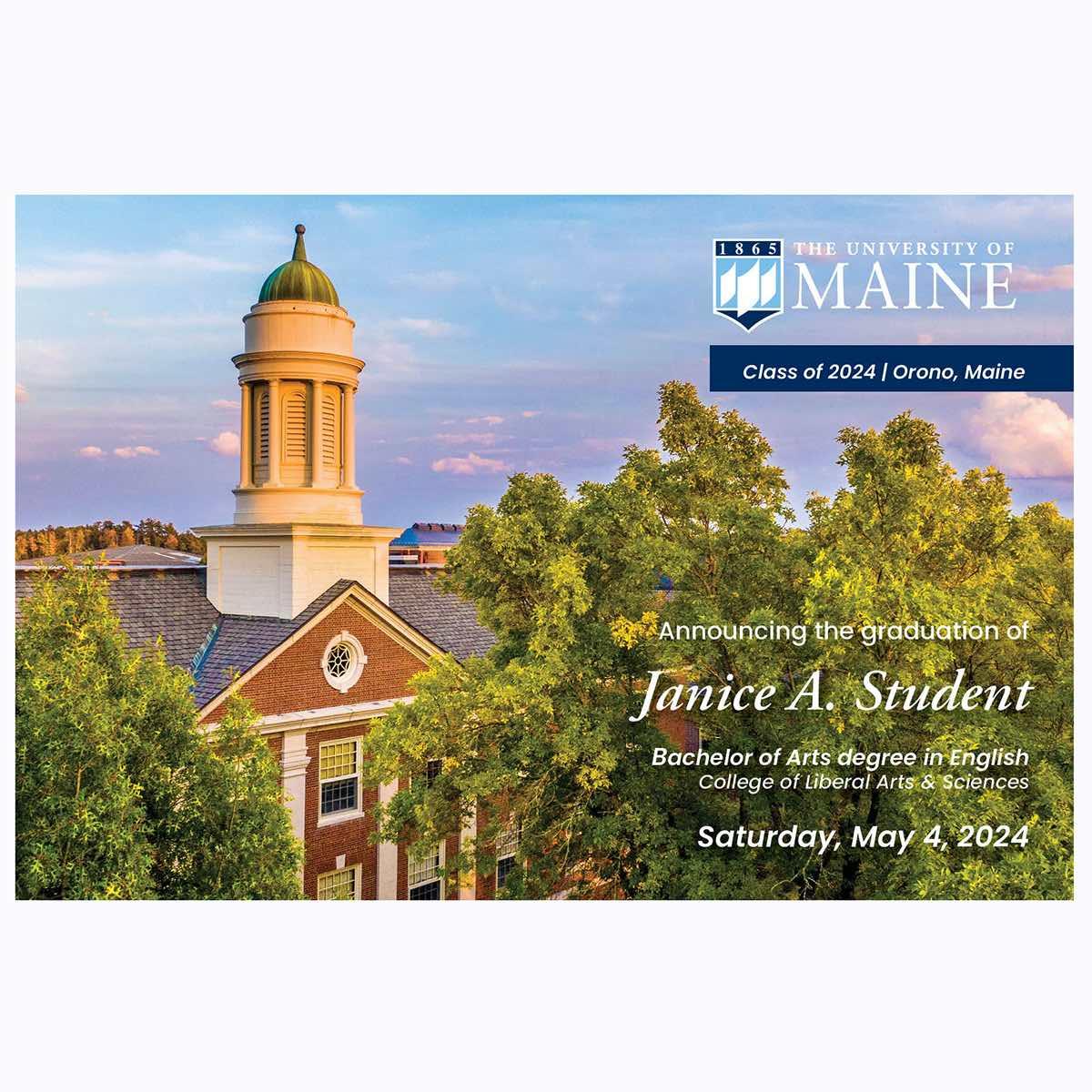 University of Maine 2024 Graduation Announcements